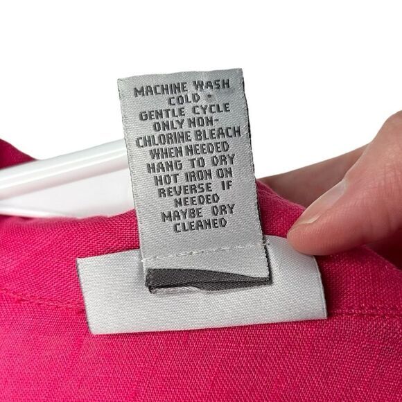 Soft Surroundings Linen Pink full Button Front 100% Linen top Size XL - Picture 5 of 9